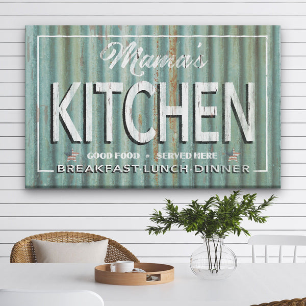 Personalized Antique Kitchen Signs - Vintage Rustic Metal Look Canvas Wall Decor, photo 2 of 10