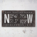 Personalized Family Name Latitude Longitude Coordinates Canvas Wall Decor