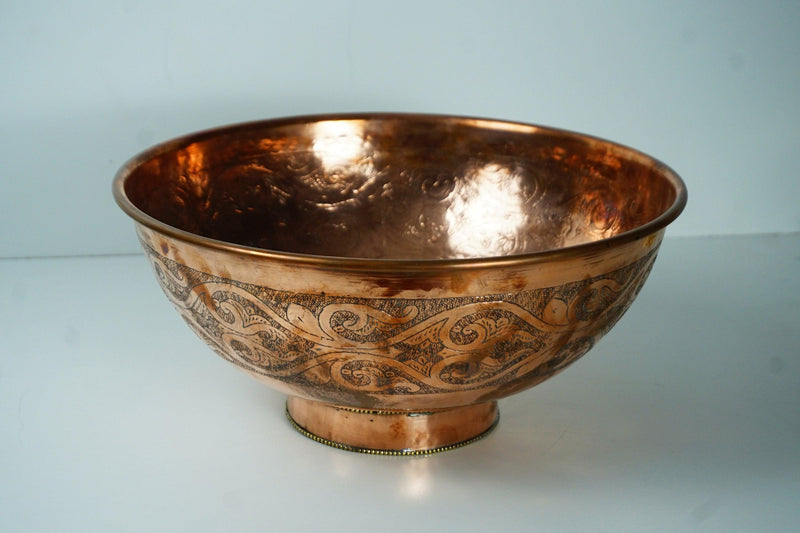 Antique Engraved Copper Vessel Sink Bathroom - Engraved Coppery Bowl Sink