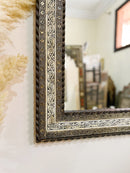 Moroccan Vintage Hand-Engraved Wall Mirror 39 in