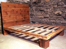Platform bed made of reclaimed wood - The Studio- King platform bed of solid wood - Modern wood bed with headboard
