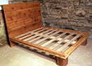 Platform bed made of reclaimed wood - The Studio- King platform bed of solid wood - Modern wood bed with headboard