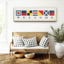 Nautical Welcome Flag Sign - Maritime Signal Flags - Coastal Wall Decor
