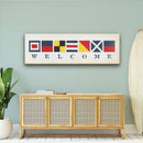 Nautical Welcome Flag Sign - Maritime Signal Flags - Coastal Wall Decor