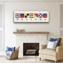 Nautical Welcome Flag Sign - Maritime Signal Flags - Coastal Wall Decor
