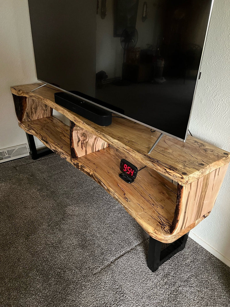 Live Edge Wood Media Console, TV Stand Console, Media Entertainment Cabinet, Live Edge Slab Furniture, Boho Wood TV Media Cabinet, TV Shelf