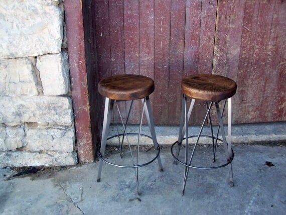 Counter Height Stool, Counter Stools, Bar Stools Counter Height, Rustic Bar Stools /ICE CREAM/ Reclaimed Wood Stool, Modern Farmhouse Stools