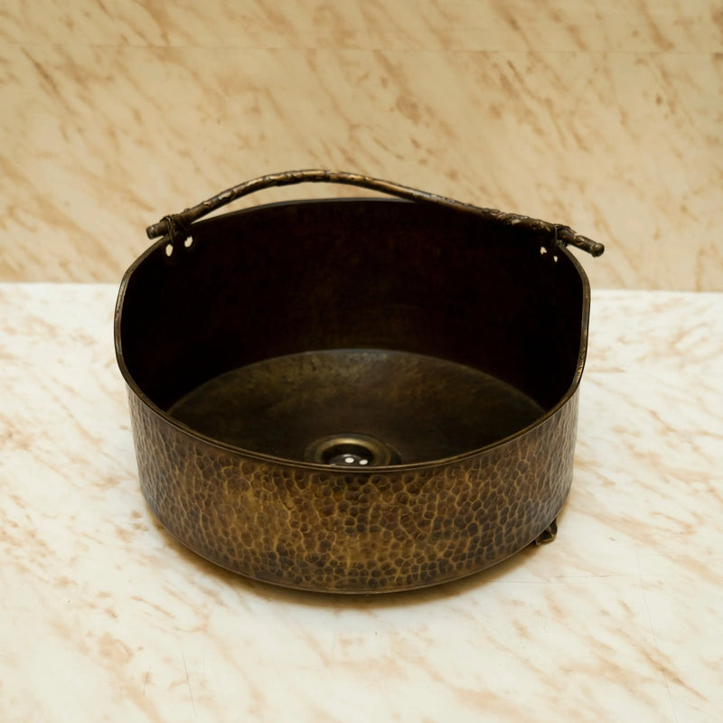 Stylish Patina Brass Vessel Sink For Bathroom