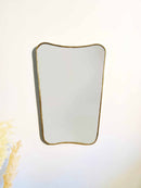 Italian Curved Silver Brass Mirror - Butterfly Wall Mirror