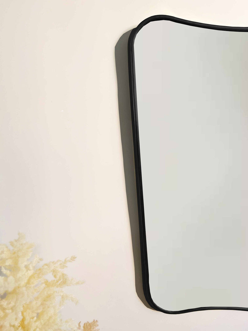 Italian Black Brass Mirror - Butterfly Wall Mirror