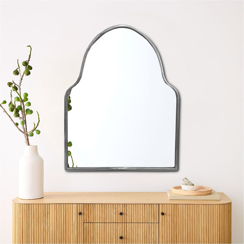 Arch Nickel Brass Frame Mirror