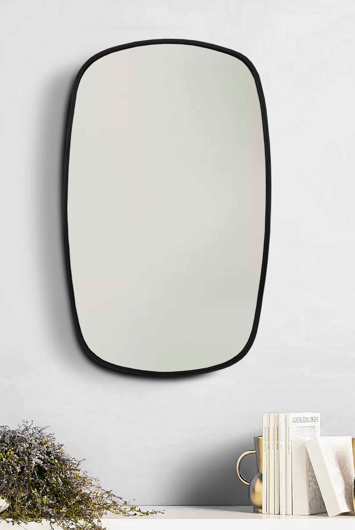 Black Framed Mirror - Rectangular Brass Wall Mirror, photo 5 of 14