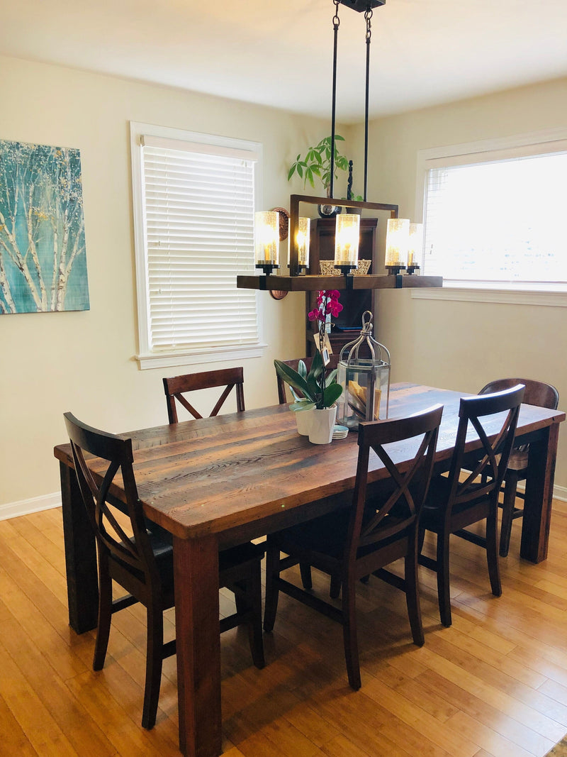 Wormy Chestnut Table, Wood Dining Table, Modern Farmhouse Table, Chestnut Furniture, Rustic Table, Breakfast Table, Plank Table, Antique