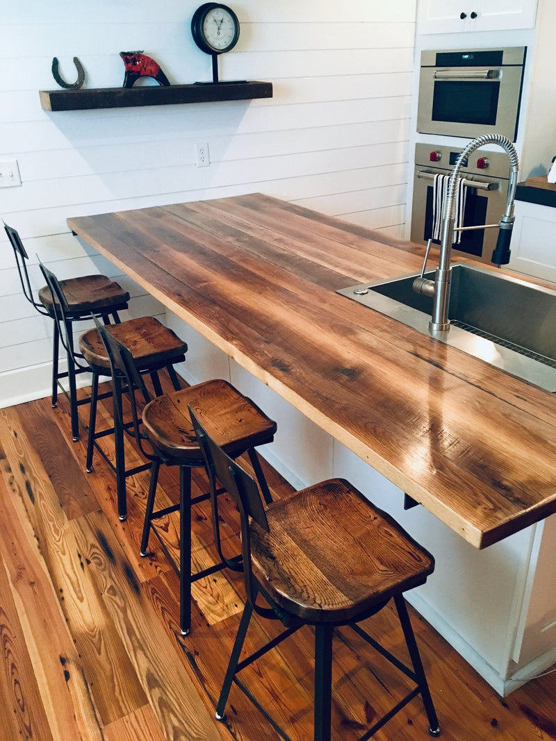 Bar Stools With Backs, Counter Stools, Scooped Seat Brew Haus, Counter Height Stools, Reclaimed Wood Bar Stools, Modern Farmhouse Bar Stools