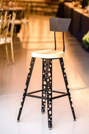 The Effervescent - Modern Bar Stool With Back, Modern Counter Height Stools, Urban Style Counter Stool/Bar Stool with Back, Boho Bar Stool