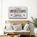 Personalized Lobster & Steamers Restaurant Canvas Sign