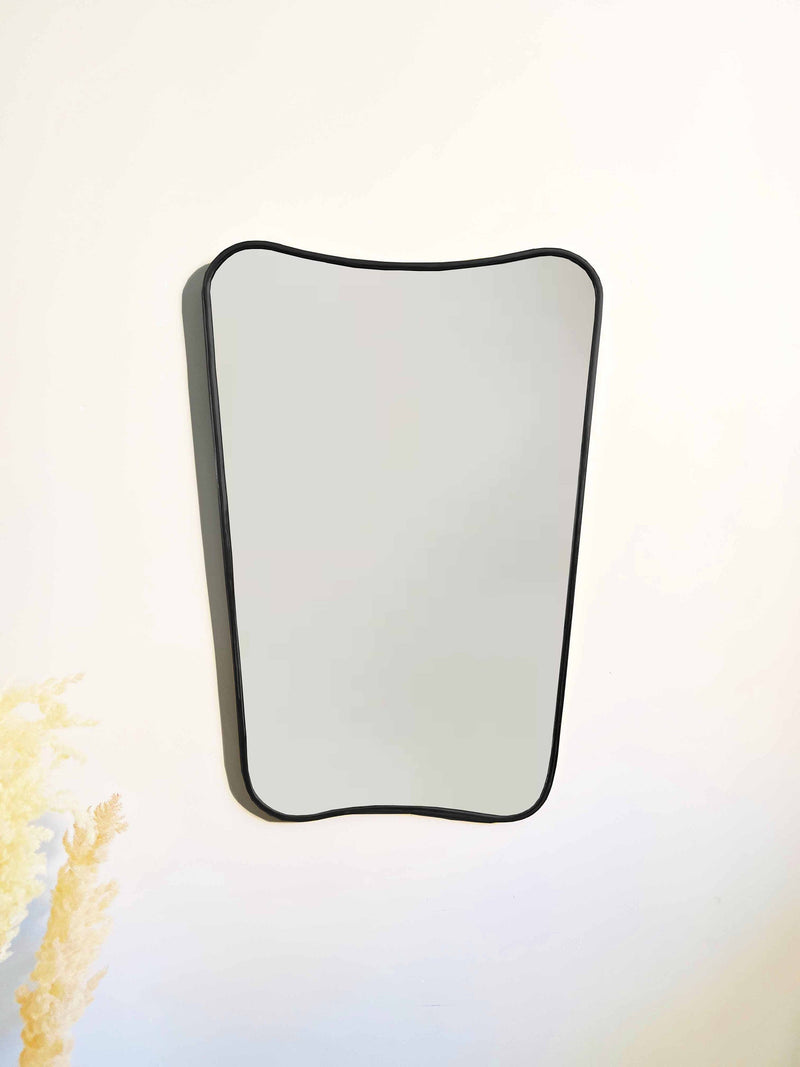 Italian Curved Brass Mirror - Butterfly Brass Wall Mirror