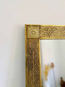 Rectangular Brass Mirror - Moroccan Brass Wall Mirror