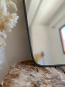 Black Frame Mirror, Italian Wavy Brass Mirror