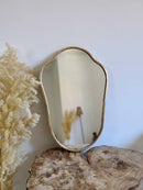 Italian Silver Frame Mirror - Shield Form Brass Wall Mirror