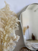 Italian Silver Frame Mirror - Shield Form Brass Wall Mirror