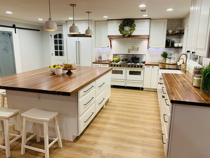 Walnut Butcher Block Countertop - Custom Butcher Block Island - Wooden Countertop For Kitchen Island