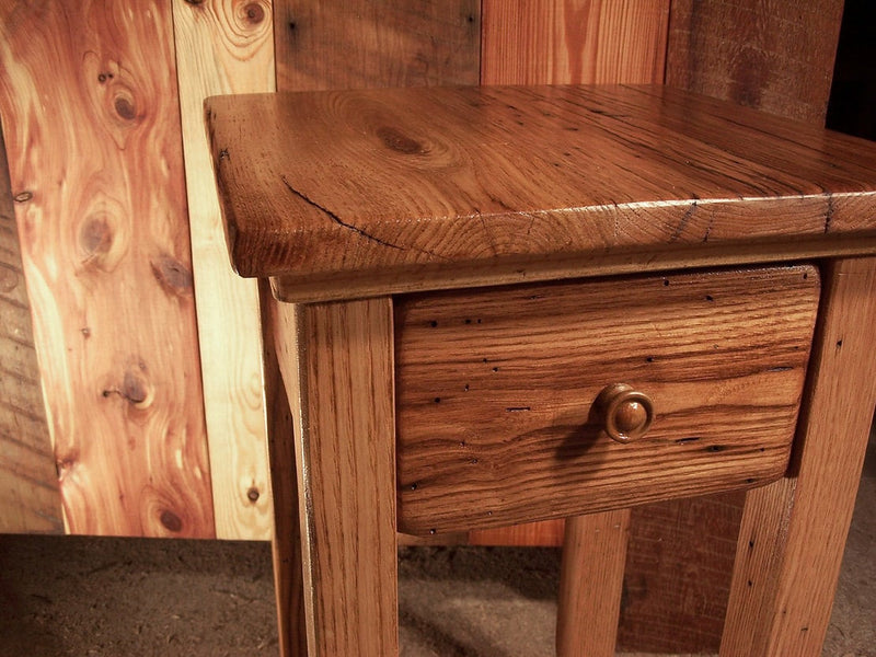 Wormy Chestnut, Bedside Table, Reclaimed Wood Nightstand, Handmade Chestnut End Table, American Chestnut Table, Wood End Table, Nightstand