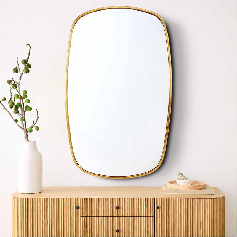 Oblong Antique Brass Mirror | Rectangular Wall Mirror