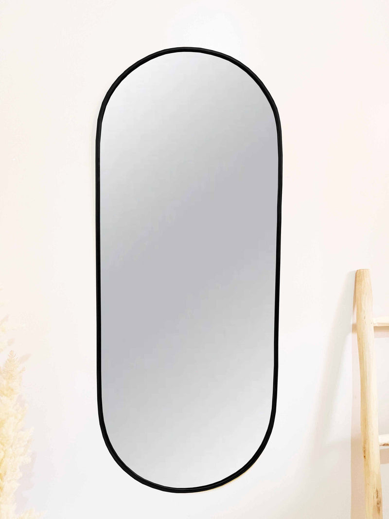 Silver Frame Capsule Mirror | Brass Wall Mirror