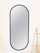 Black Frame Capsule Mirror | Brass Wall Mirror
