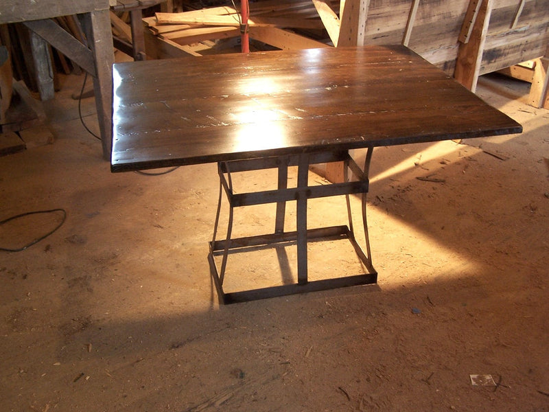 Reclaimed Wood Dining Table, Breakfast Nook Table, Modern Farmhouse Table, Kitchen Table, Metal Table Base, Industrial Table, Modern Table