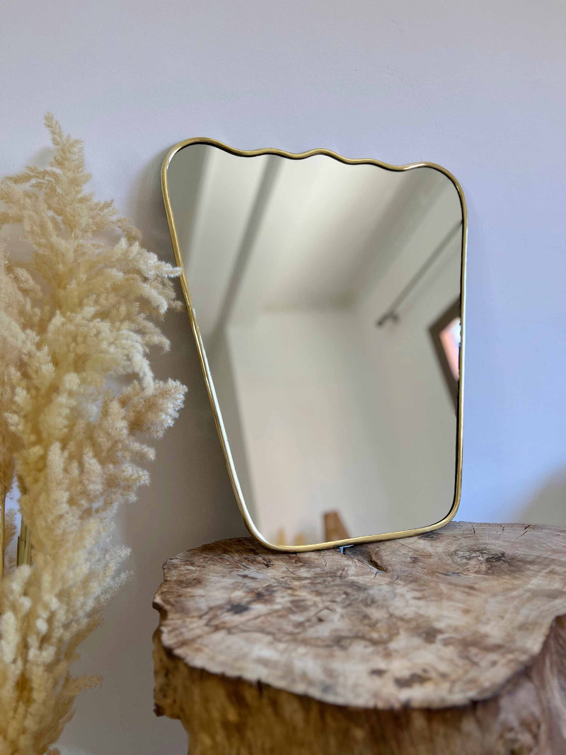 Silver Framed mirrors - Italian Wavy Brass Mirror