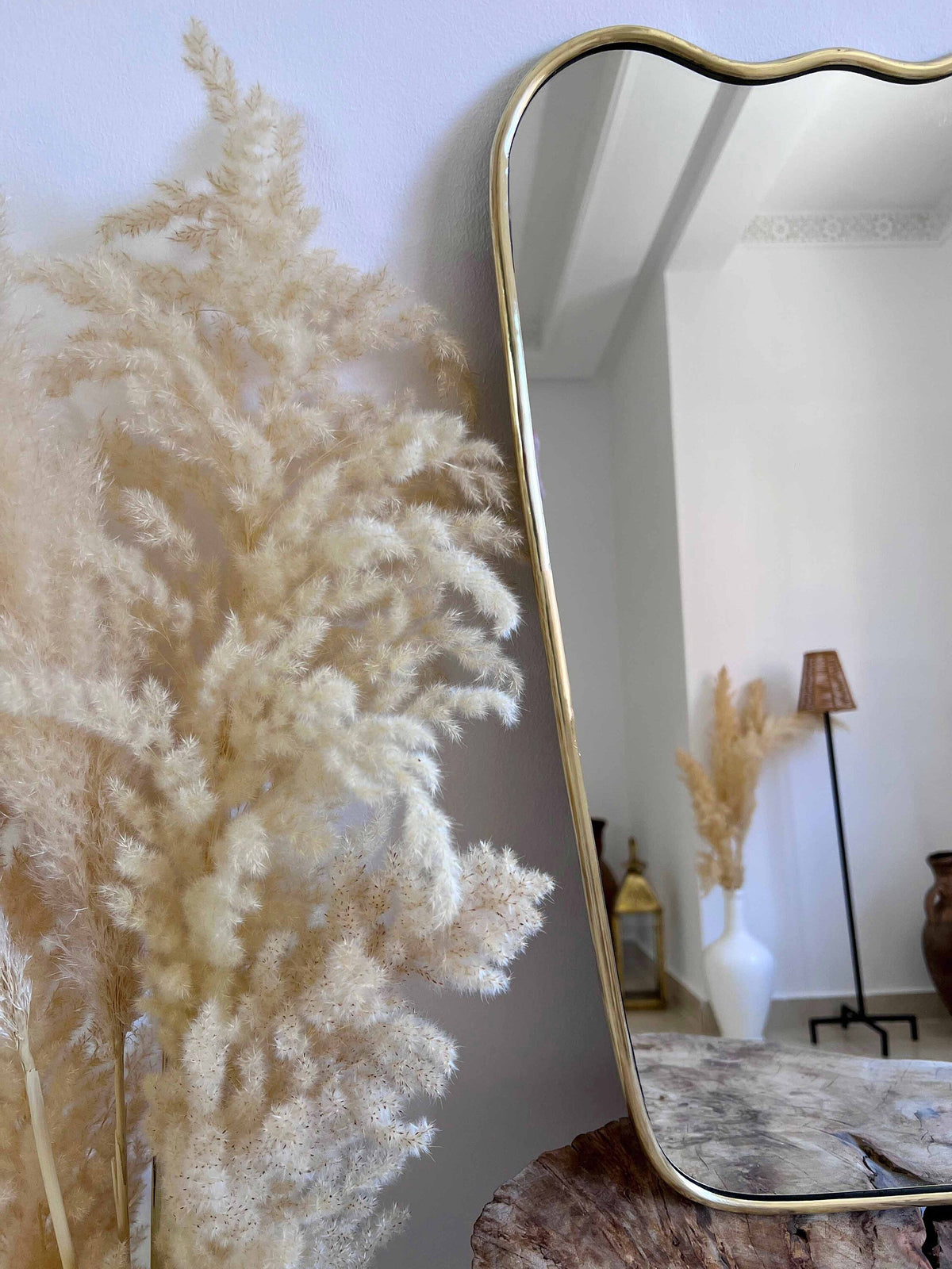 Italian Wavy Brass Mirror, photo 6 of 13
