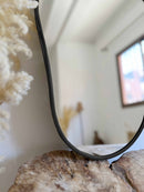 Black Frame Italian Mirror - Shield Brass Mirror