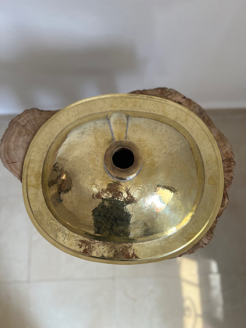 Unlacquered Brass Sink - Oval Bathroom Sink