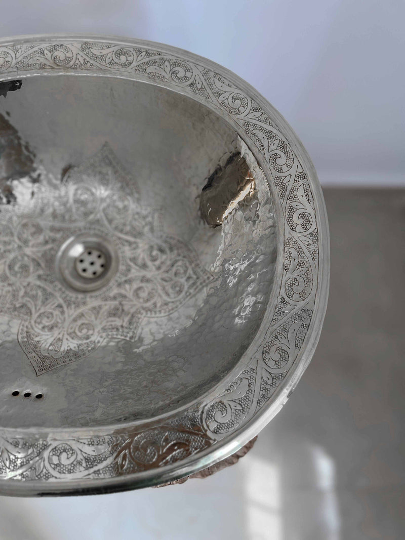 Silver Brass Drop-in Sink