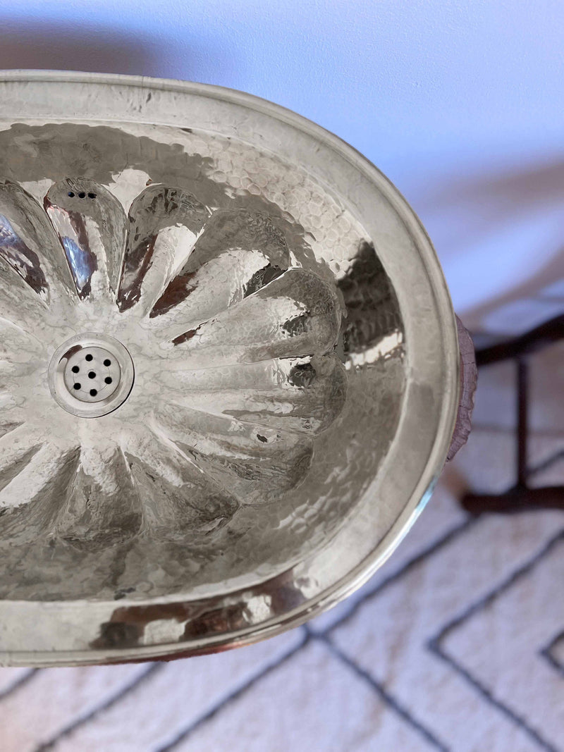 Unlacquered Brass Sink - Oval Drop-in Bathroom Sink
