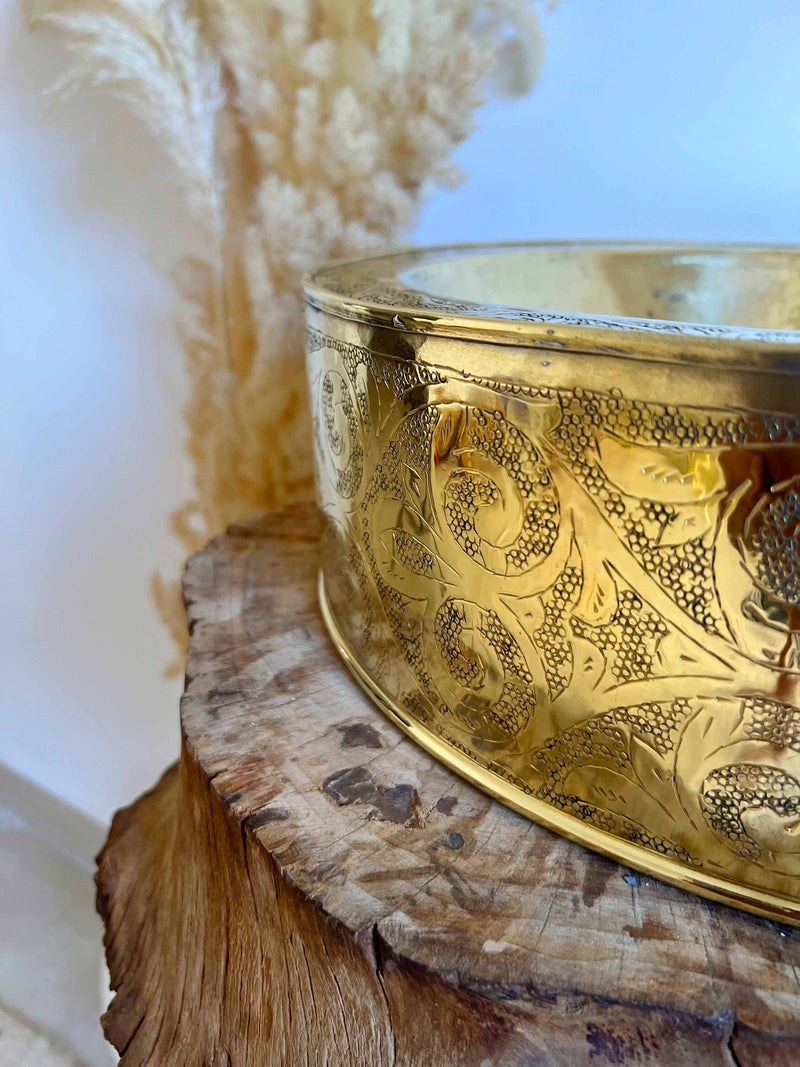 Brass Engraved Sink - Brass Basin Sink