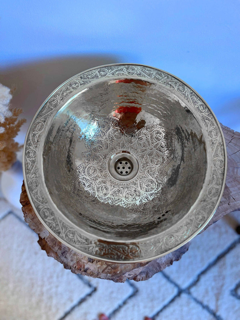Brass Engraved Sink - Brass Basin Sink