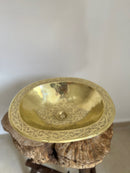 Copper Brass Sink - Oval Drop-In Engraved Bathroom Sink