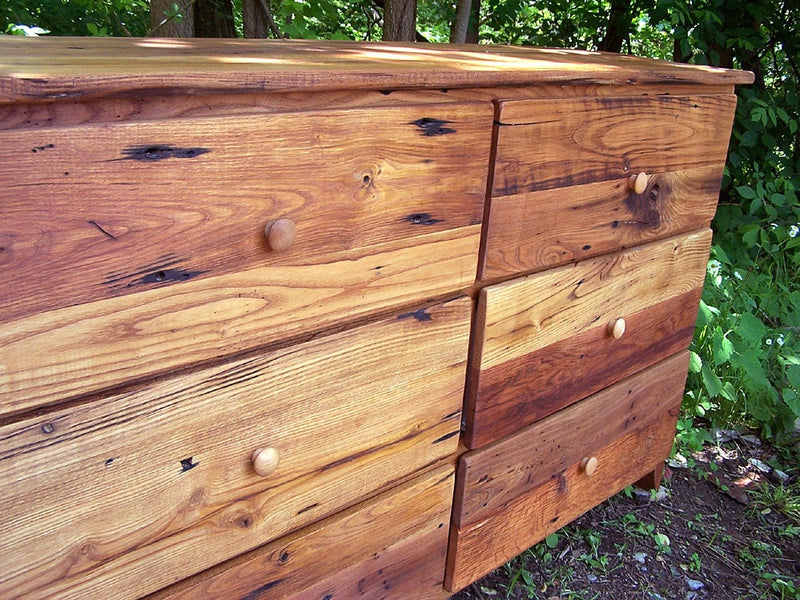 Reclaimed Wood Dresser, Wormy Chestnut Dresser, Bedroom Dresser With Drawers, Solid Wood Nightstand, Rustic Modern Dresser-Reclaimed Dresser