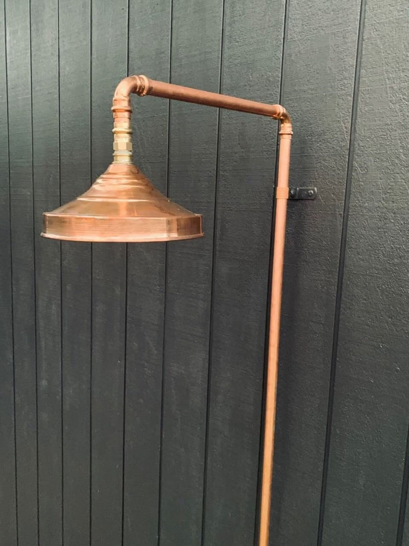 Copper Outdoor Shower - Natural Copper Rain Showerhead - Handcrafted Garden Fixture