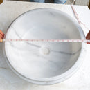 Carrara White Marble Waterfall Polished Round Drop-In Bathroom Sink