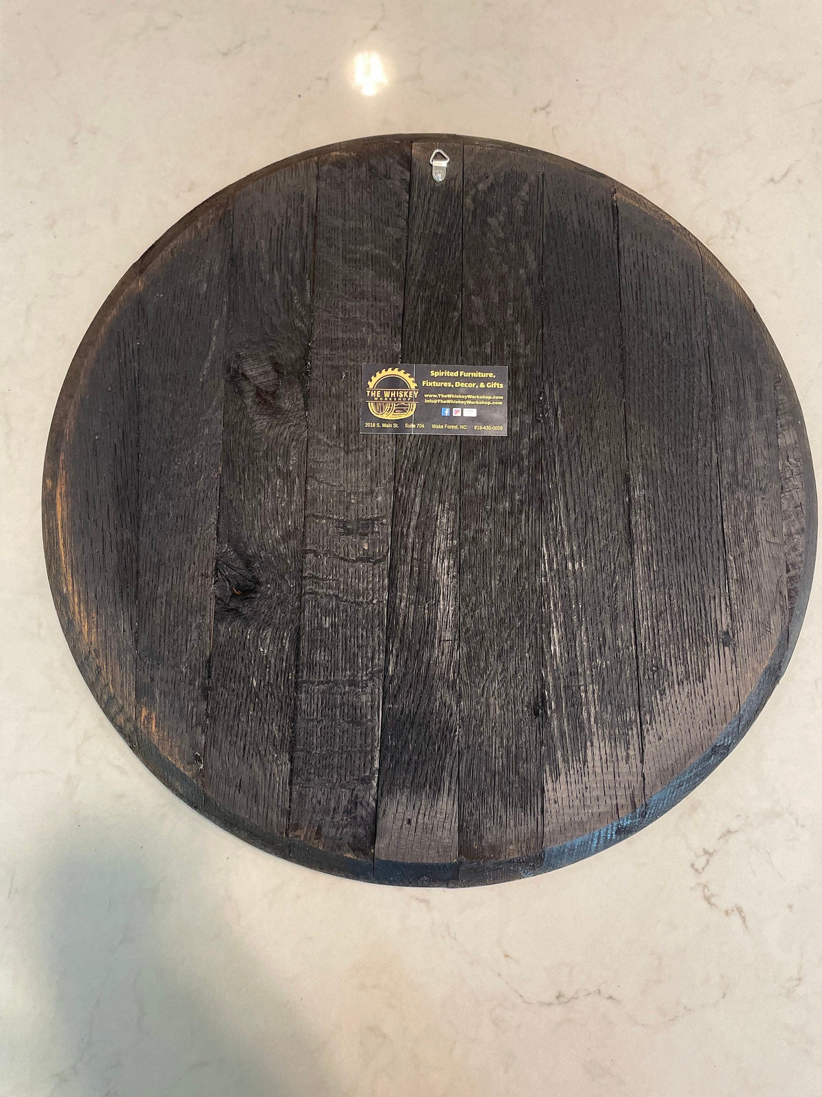Custom Bourbon Barrel Head Bar Sign, photo 3 of 3