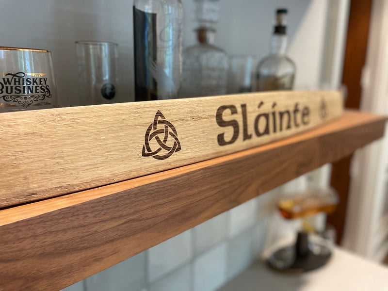 Slainte- Laser engraved bourbon barrel stave