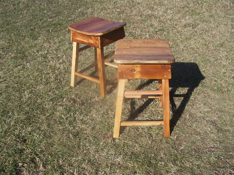 Counter Height Stool, Wood Saddle Stools, Wood Bar Stools, Pub Stools, Rustic Backless Stools, Eco-Friendly Reclaimed Wood