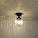 Large Holophane Glass Ceiling Light Fixture by The Lamp Goods