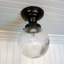 Large Holophane Glass Ceiling Light Fixture by The Lamp Goods