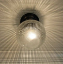 Large Holophane Glass Ceiling Light Fixture by The Lamp Goods