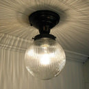 Large Holophane Glass Ceiling Light Fixture by The Lamp Goods